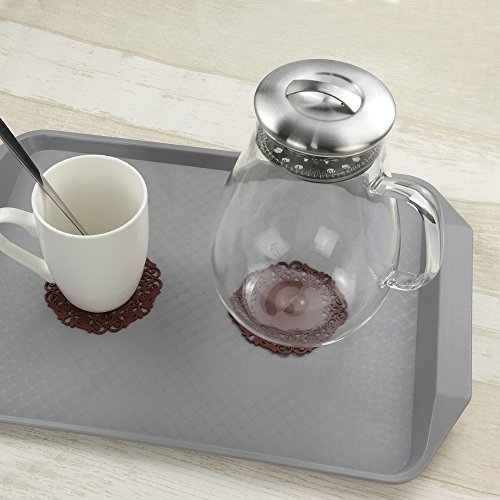 Anbers Grey Plastic Serving Tray/Cafeteria Fast Food Tray,12" By 16", Pack Of 4 #TOP5