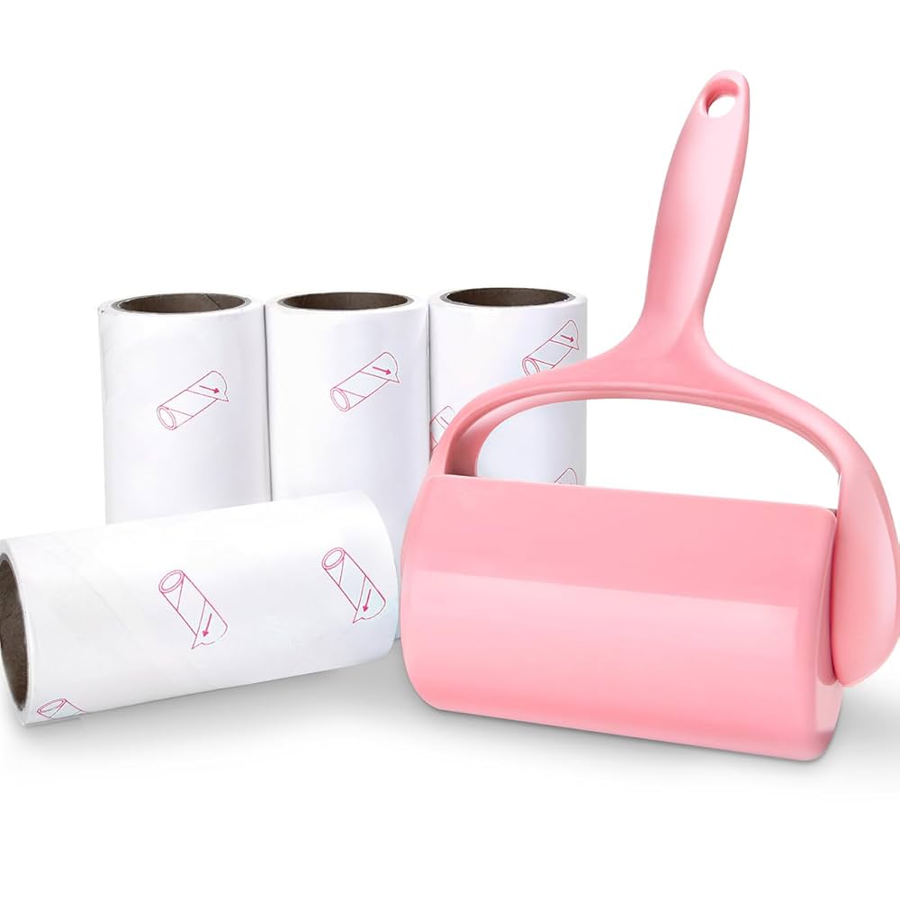 Lint Roller For Pet Hair Extra Sticky Dustproof Reusable Lint Remover For Clothes Couch Carpet Furniture 1 Handle With 3 Refills Orange