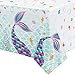 WERNNSAI Mermaid Table Cover - 71''×43'' Printed Plastic Tablecloth, Party Supplies for Kids Girls Birthday Wedding Pool Baby Shower Mermaid Themed Under The Sea Party Decoration