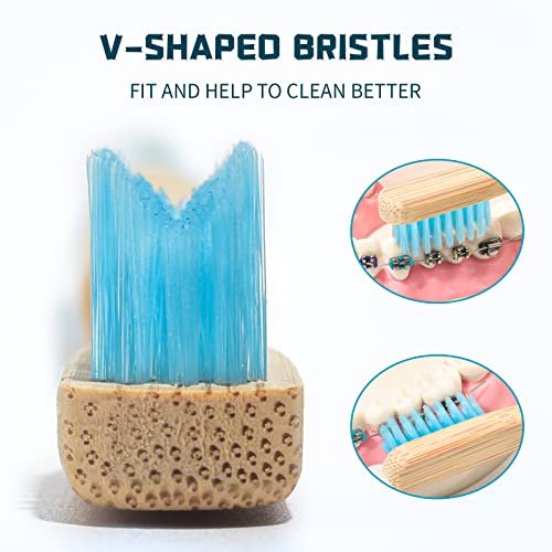 Y-Kelin-Bamboo-V-Shaped-Orthodontic-ToothbrushEco-Friendly-Bamboo-Toothbrush3Pcs-Soft-Bristle-Toothbrush-Pink-Soft