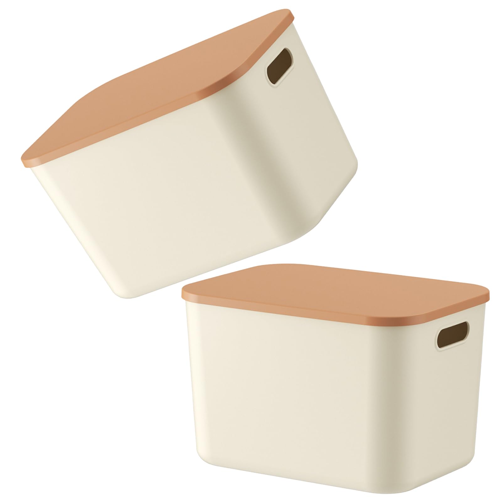 carotoe PP Storage Container, Cream Vertical for Clothes Home Use Multipurpose Desktop Storage Bins