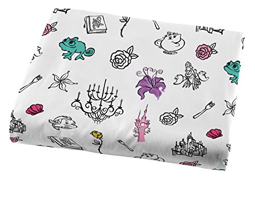 Image of Disney Princess Twin Comforter Set 5 Piece Kids Bedding for Girls, Pink | Cinderella Rapunzel Belle, Bed in a Bag, Comforter Sheets Sham Pillowcase, Soft Microfiber, Machine Washable, Girls Gift