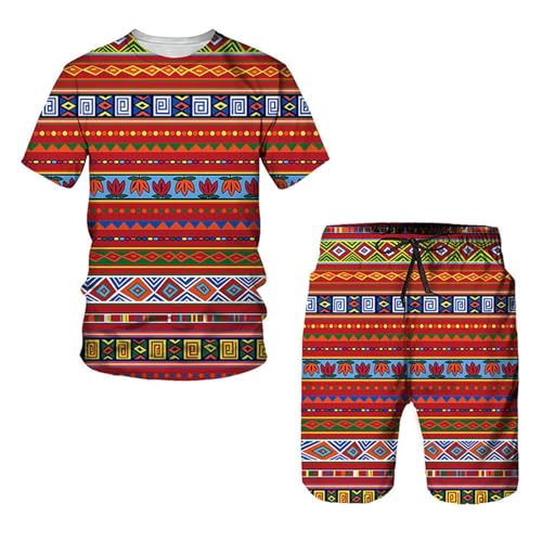 Ensemble Homme été pour la plage et le sport en rouge pastèque