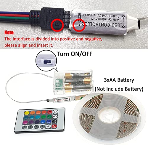 Cinta LED RGB 13.1ft 240 LED con control remoto y batería miniatura 7