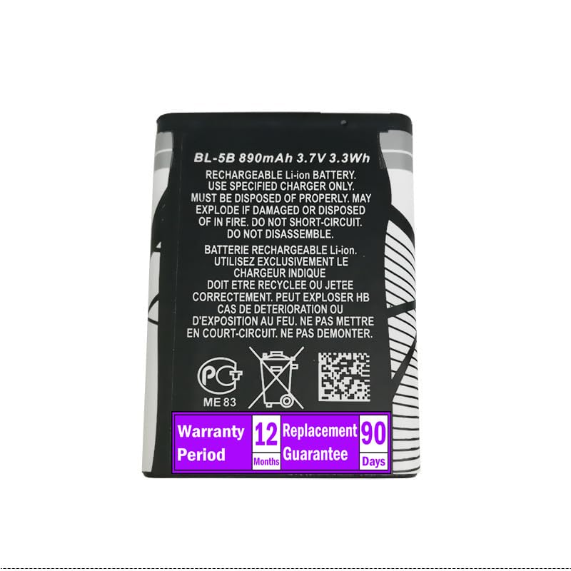 Lumaoer 3.7V 890mAh BL-5B Rechargeable Battery Suitable for Household Radio with Current Protection,Cost-Effective Battery