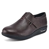 Emisünde Chaussures en Cuir for Hommes et Femmes Chaussures de Marche légères élégantes l'intérieur l'extérieur d'entraînement Respirantes Confortables antidérapantes(Brun,50 EU)