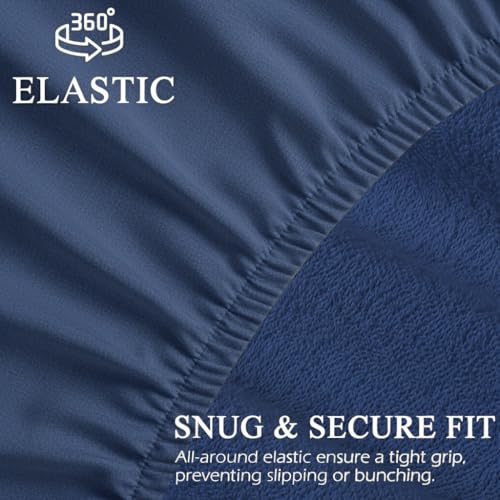 Image of Trance Cotton Feel Terry 72 x 70 inch Ultra Soft Waterproof Mattress Protector | Breathable - Hypoallergenic Fitted Style Mattresses Cover (72x70 inch | 6x5.8 feet, Classic Blue - Pack of 1)