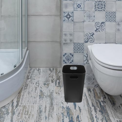 Caneca de basura negra grande sin tapa para hogar miniatura 3