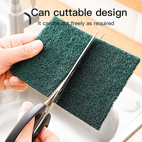 Image of Heavy Duty Scour Pads Sponge Dish Scrubber Non-Scratch Green Reusable Household Scrub Pads for Kitchen and Dish Cleaning Tool (12Pcs)