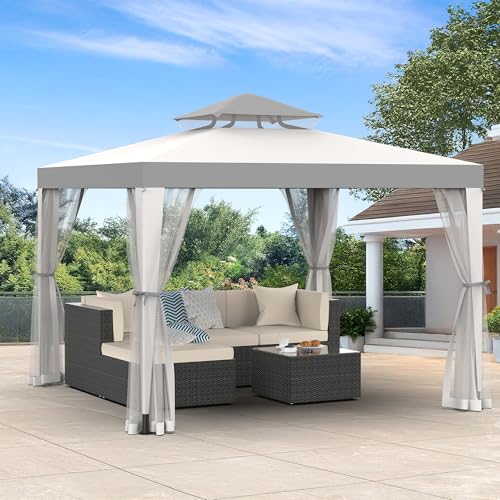 Gazebo, 10'x10' Patio Gazebo Outdoor Waterproof Canopy Tent...