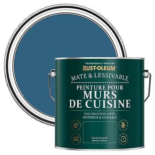 Rust-Oleum Peinture Bleue Lessivable pour Murs de Cuisine, Finition Mate - Cobalt 2.5L