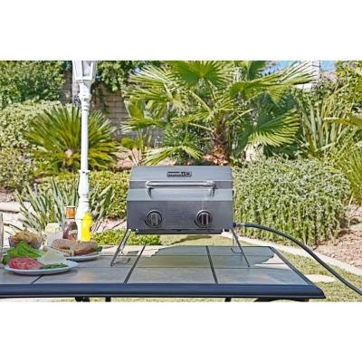 2-Burner Portable Quick And Easy Assembly Propane Gas Table Top Grill In Stainless Steel #TOP3