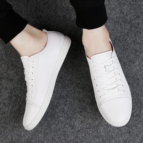 Men's Fashion Breathable Leather Casual Walking Shoes Comfortable Soft Sole Lace-up Flat Sneakers Non-Slip Business Casual Formal Work Shoes4