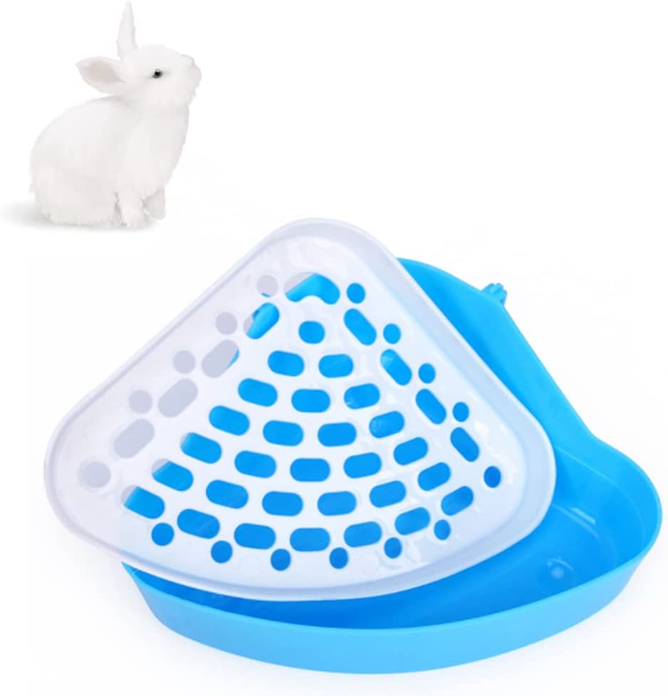 Trsnzul Inodoro para Mascotas 1 Pieza Caja de Arena de Esquina de Potty Trainer Triángulo Orinal Corner Caja Esquinero Conejo Bandeja de Arena para Esquina Bandeja para Animales Pequeños