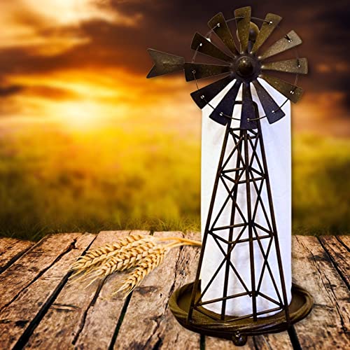 Windmill Metal Paper Towel Holder Rustic Country Farmhouse Style (No Assembly Needed, Ready To Use) #TOP3