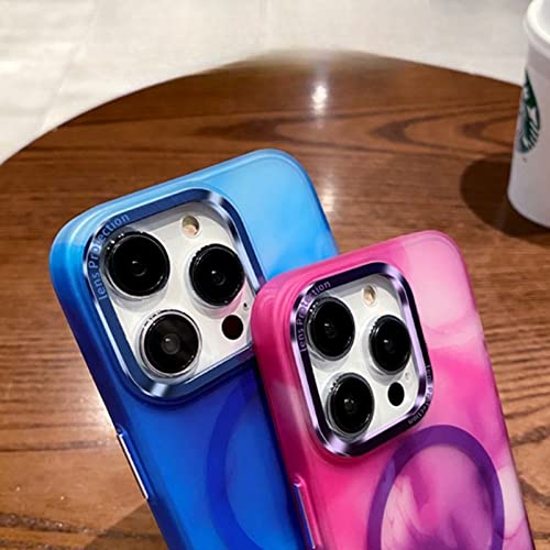 Coque silicone iPhone 14 Pro Max magnétique arc-en-ciel dégradé