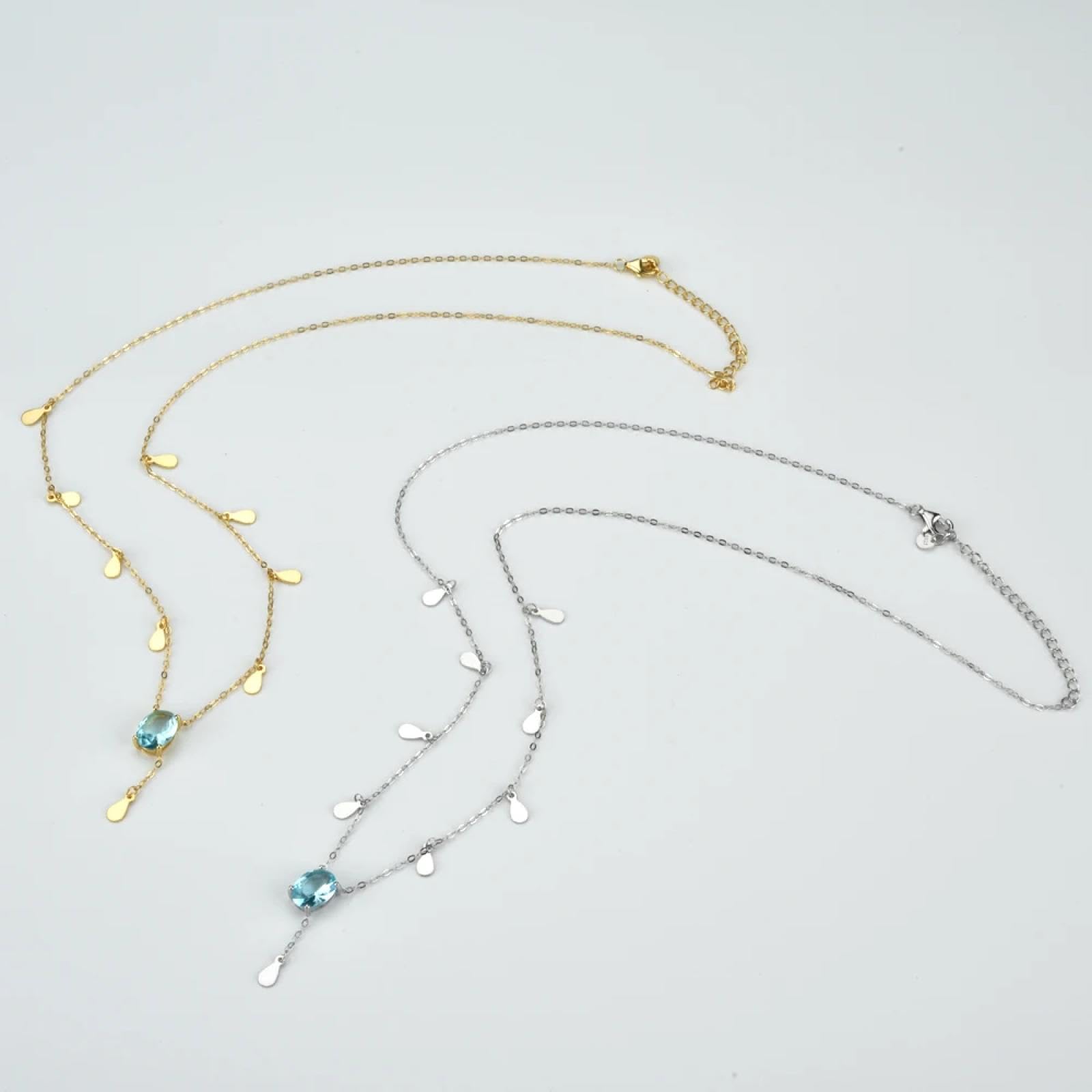 Halskette Ketten Schmuck Herren Frauen Anhänger Necklaceovaler Tropfenanhänger Lange Kette Halskette