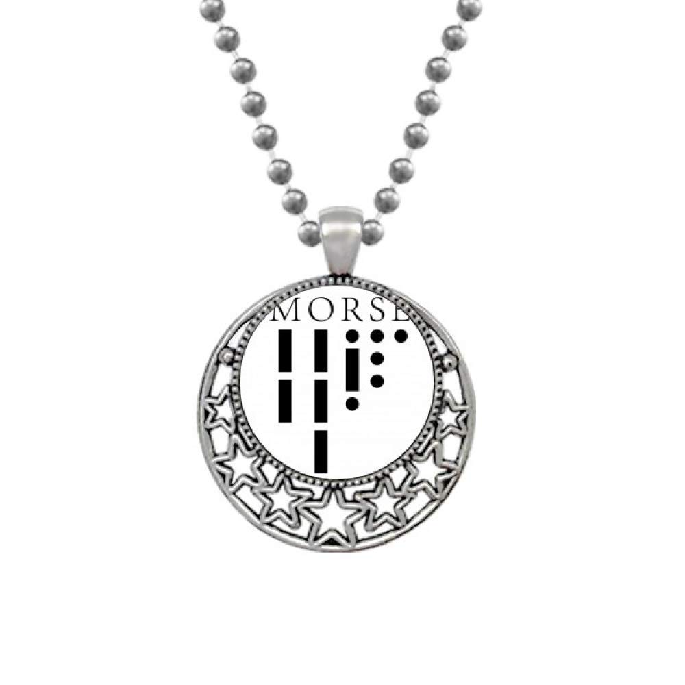 Morse Code Point-Line Representation Necklaces Pendant Retro Moon Stars Jewelry