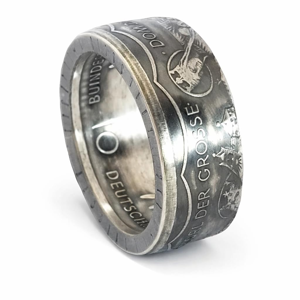 Münzring 10 Mark 2000 Karl der Große Silber 925er Größe 56 bis 72