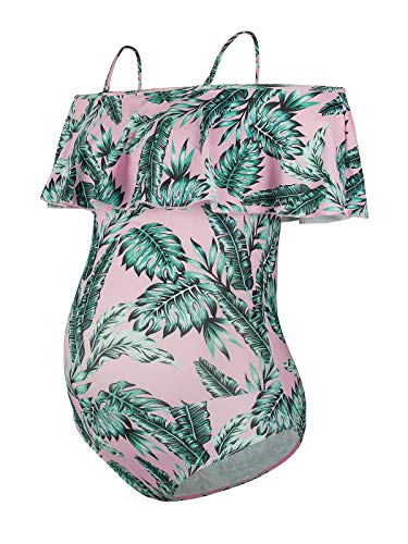 Zando Womens Maternity Bikini Swimsuit One Piece Maternity Swimwear Off Shoulder Pregnancy Beachwear