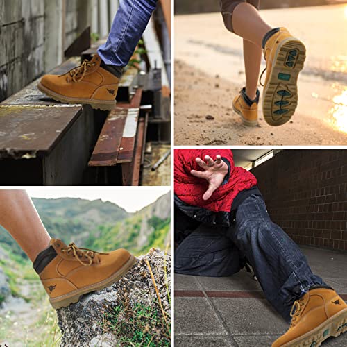Image of CONRAD Wheat Nubuck Work Boot Collection: Sturdy, Soft Toe, Slip-Resistant Safety Shoes for Men