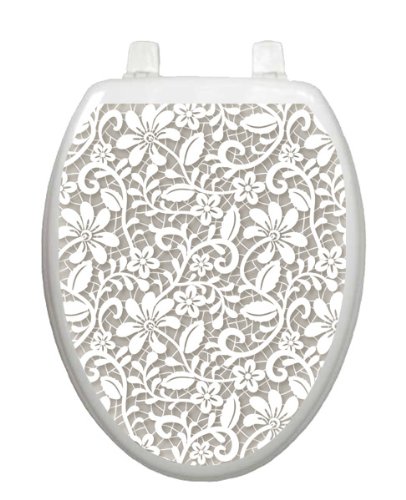 Toilet Tattoos Lovely Lace Toilet Seat Decal, Elongated