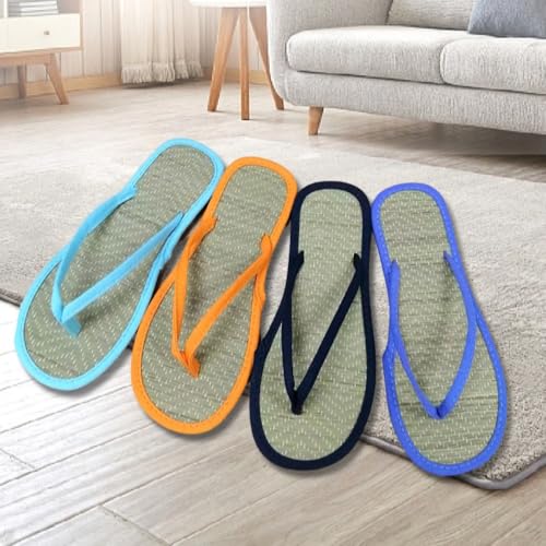 Bamboo Slippers Sandals for Women Tatami Flip Flops Straw Rattan Woven Grass Japanese Slides Non Slip Wooden Zori Beach Travel Hawaiian Summer Indoor House Boho Standing All Day Comfortable Walking2