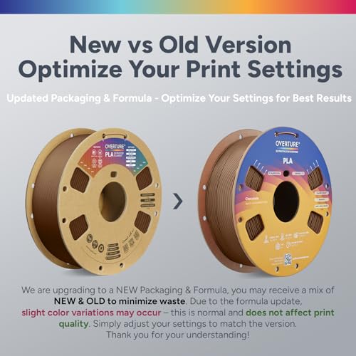 Image of OVERTURE PLA Filament 1.75mm with 3D Build Surface 200mm X 200mm 3D Printer Consumables, 1kg Spool (2.2lbs), Dimensional Accuracy + /- 0.05 mm, Fit Most FDM Printer (Chocolate)