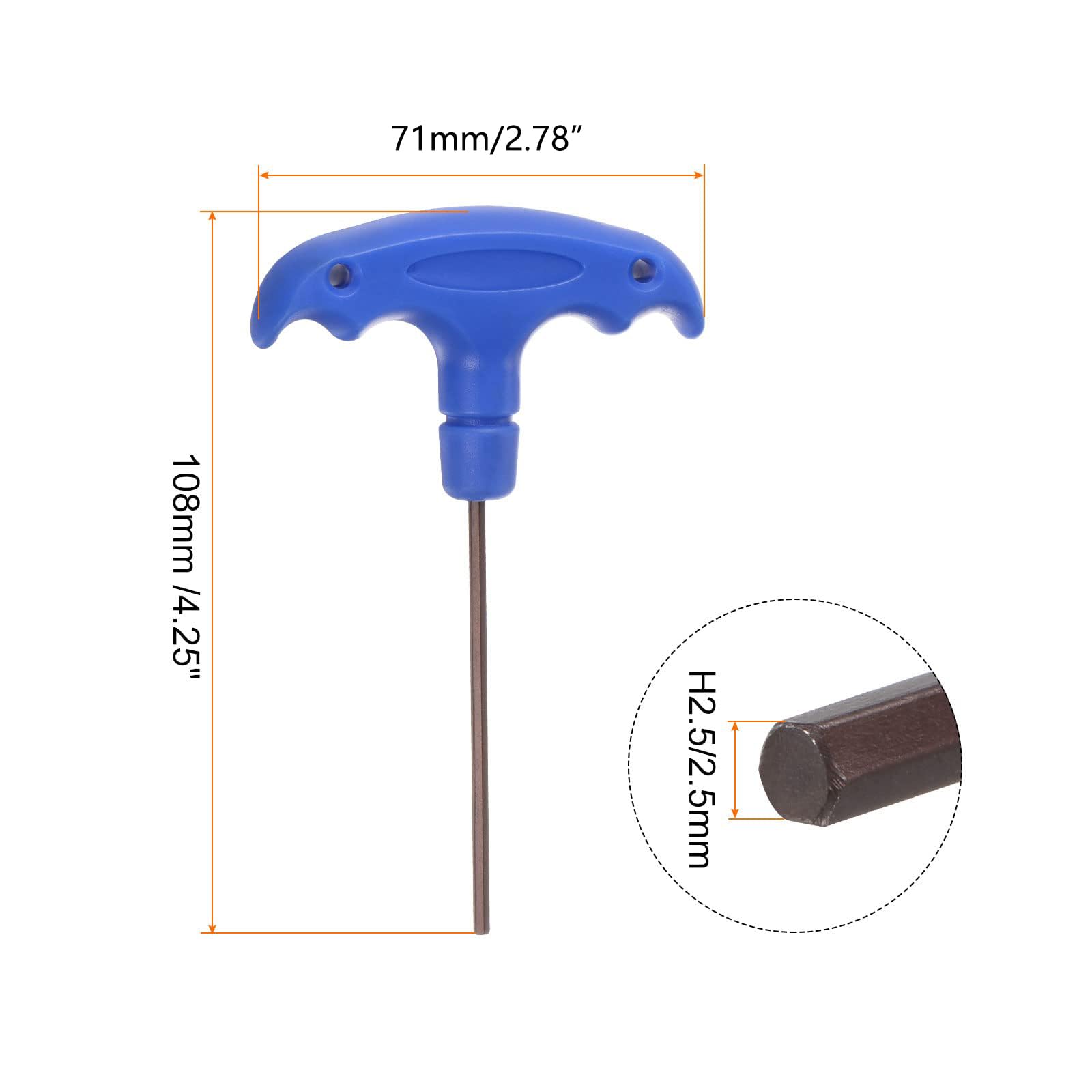 TOP-VIGOR 1Pcs H2.5 T-Handle Hex Key Wrench, 2.5mm S2 Steel T-Key Inner Hexagon Spanner Allen Key Allen Key Repair Tool - Image 2