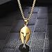Stainless Steel Spartan Warrior Helmet Pendant Necklace,Men Women 18K Gold Plated Rome Empire Necklace Jewelry 24 Inch Chain (Gold)
