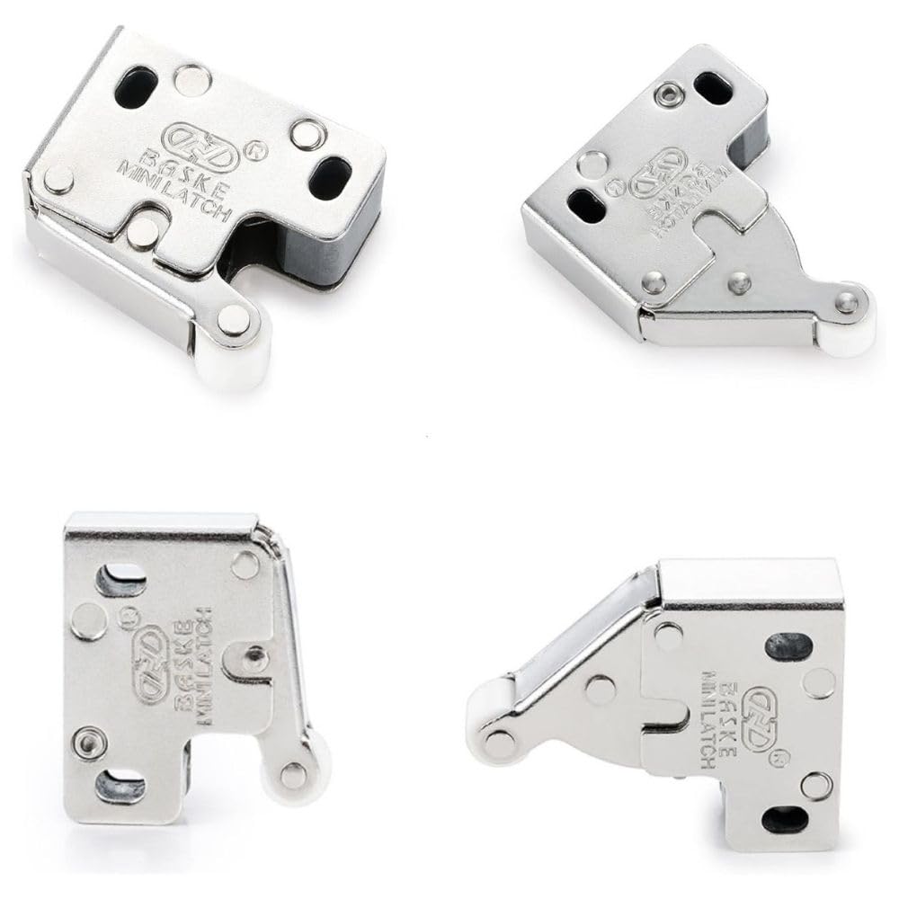 4 pz. Meccanismi push pull modello mini Latch – originali BASKE - clic clac per botole e sportelli di ispezione – scrocco a molla (4 pz.)