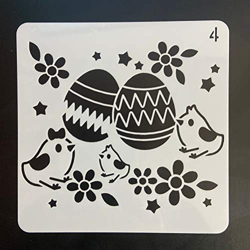 Milisten 16 folhas Estêncil de Páscoa Modelos de Coelho Feliz Páscoa Estêncil de Plástico Desenho Es