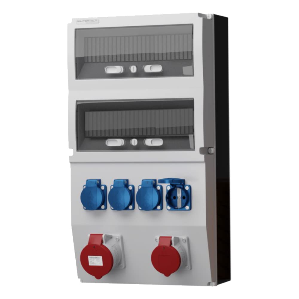 Stromverteiler eXT mit 4x230V 32A 16A CEE Steckdosen Wandverteiler Steckdosenverteiler Baustromverteiler Doktorvolt