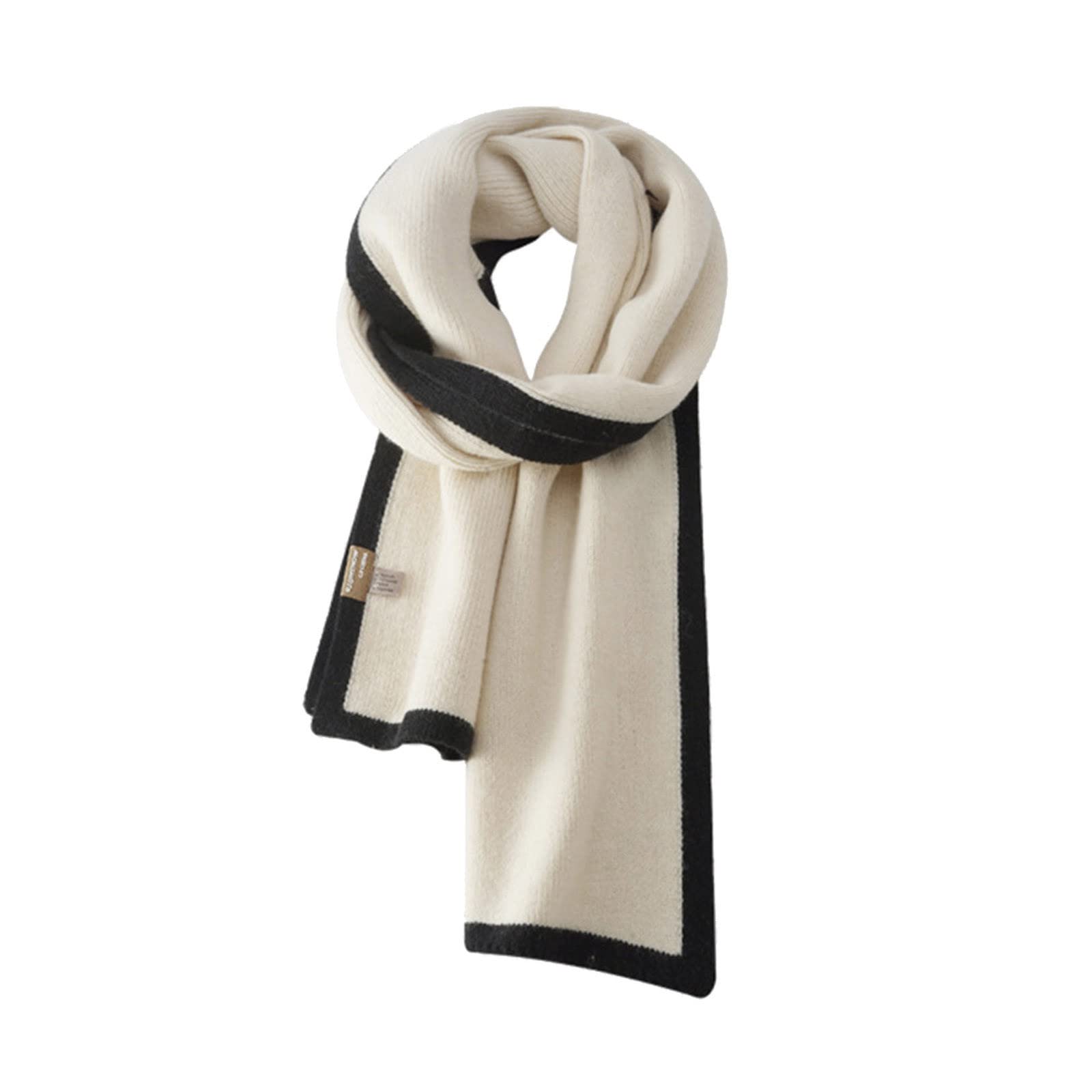 Mujer Otoño Invierno Cálido Color Sólido A Juego Bufanda De Moda Simple Hombres Bufanda Verano(Beige-One Size)