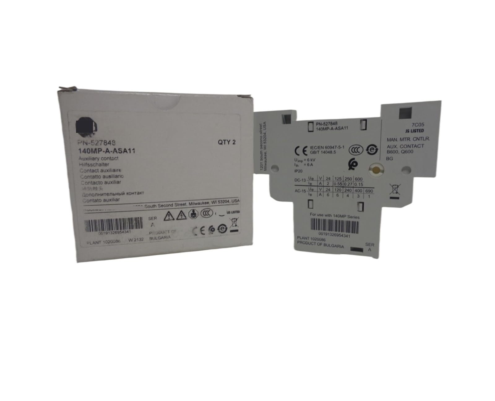 X psblty Auxiliary Contact 140MP-A-ASA11 1NO 1NC Contactor/Circuit Breaker Accessories