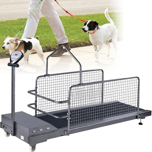 Cinta de correr para perros para ejercicio en interiores, pendiente ajustable, pantalla de visualización, soporta hasta 220 libras