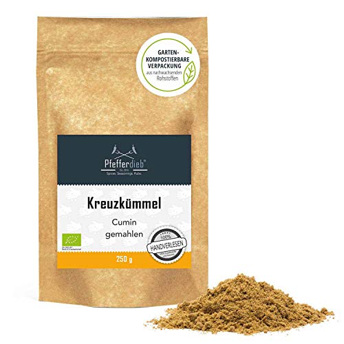 Kreuzkümmel BIO, Kumin Gewürz, handgepflückt, frisch gemahlen, Cumin Pulver, 250g - Pfefferdieb® Cover
