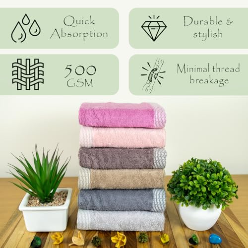 Image of RANGOLI 100% Bamboo Face Towel Set of 6, 500 GSM, Quick Dry Towels for Face, Gym, Travel, Ultra Soft Highly Absorbent, 30Cm X 30Cm, Multicolor