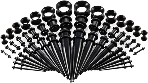 50 Pieces Ear Stretching Kit, Ear Gauges Expander Set Body Piercing Jewelry for Women Men Christmas Birthday Gifts Piercing Jewelry