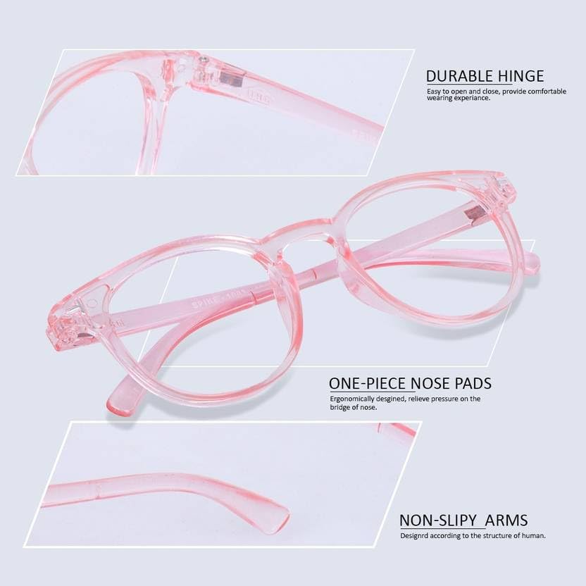 Image of ARZONAI Eyewear Pink Block Uv Protected Computer Glasses Frame for men and women (Unisex) - Medium Size