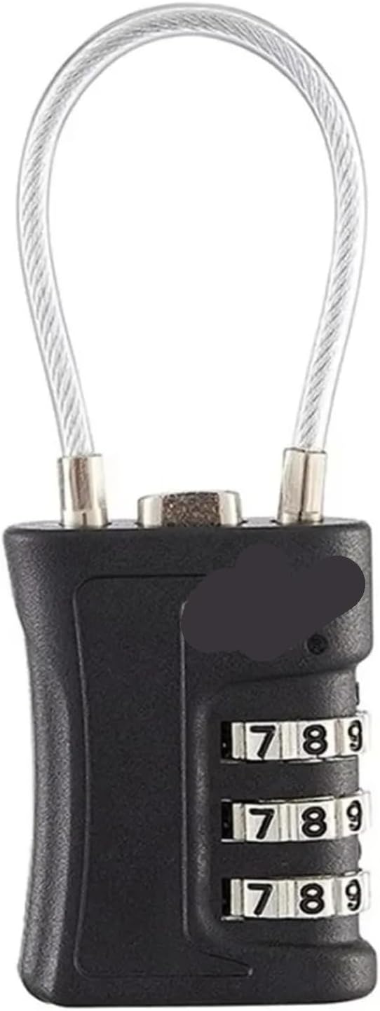 Code Lock for Travel Luggage Password Changeable Lock Contrast Color Design Padlock 1Pcs(Black)