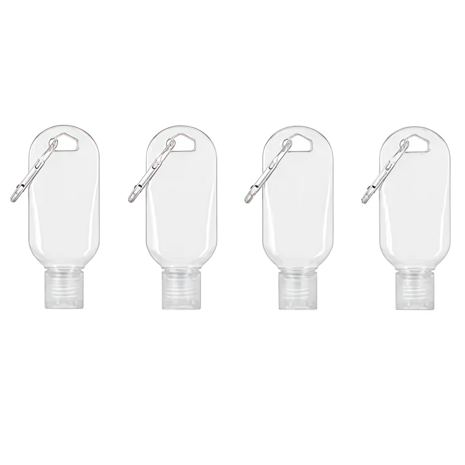 Hehglng Clear 4Pcs Portable Hot Sauce Keychain Bottles - Mini Ketchup Containers For On-The-Go - Mini Hot Sauce Bottles, Refillable Travel Size, 2Oz/50Ml,Sauces, Gravies And Marinades,Keychain Container