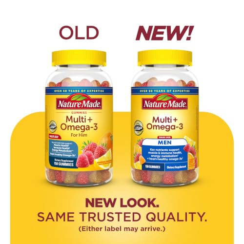 Nature Made Mens Multivitamin Gummies with Omega-3, Mens Gummy Multivitamins for Daily Nutritional Support, 150 Gummy Vitamins and Minerals, 75 Day Supply - Image 3
