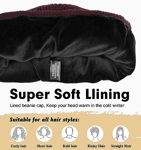 Image of Wmcaps Winter Beanie for Men Women, Fleece Lined Beanie Soft Warm Knit Hat Ski Stocking Cuffed Cap