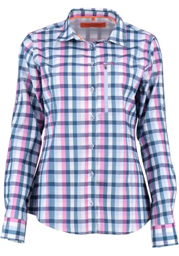 TOM COLLINS Damen Bluse Langarm Freizeitbluse mit Haifischkragen Snuko Größe:38 Farbe:Mittelblau