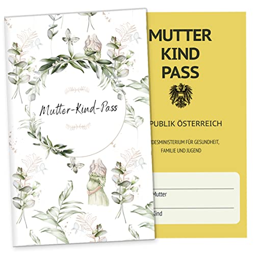 OLGS Mutter-Kind-Pass Hülle Österreich Awesome Mommy - Stilvolle 3-teilige Schutzhülle für den österreichischen MuKiPass Geschenkidee für Schwangerschaft - MKP Hülle Pretty Pregnant