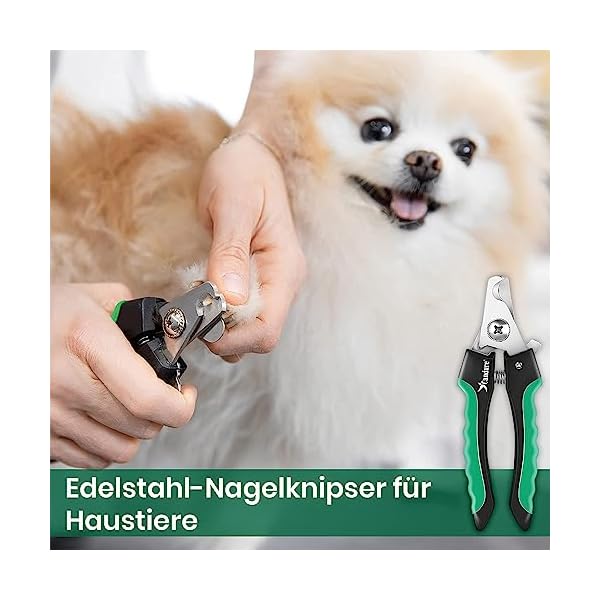 Candure Profi Krallenschere für Hunde und Katzen mit Nagelfeile Edelstahl Krallenzange Hohe Qualität Krallenpflege Schneider für Haustiere Nagelknipser groß Mit Sicherheitsschutz – Bild 9