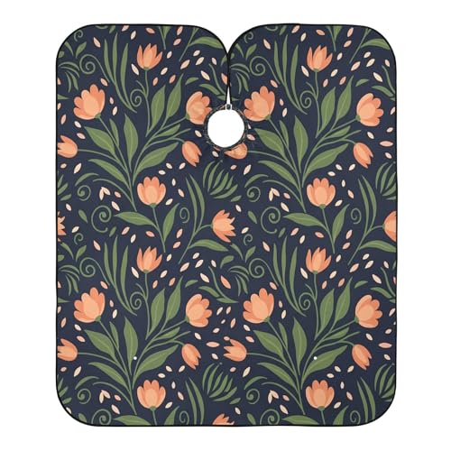 Capa para cortar cabello impermeable con flores durazno, profesional para barbería y salón, con cierre ajustable de broches para estilismo y peluquería miniatura 2