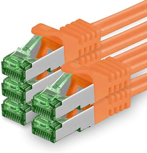 Cat.7 ethernet cable 0,5m - 10 Colors Set - 10 pieces - Cat7 lan network 10GBASE-T - 10000 Mbps (Sftp Pimf) double shielded patchcable RJ45 plug Cat.6a