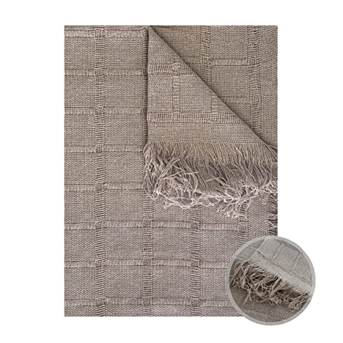 GFD – Colcha Multiusos para Sofas Lisa, Cubre Sofa, Plaid Sofa, Plaid Cama, Jarapas para Sofas, Foulard Sofa, Manta Cubre Sofa, Colcha Sofa (180 x 260, Camel)
